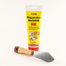 Pufas Holzkitt Set mit Kittmesser, Holzfüller, Holzsspachtel, Holzspachtelmasse