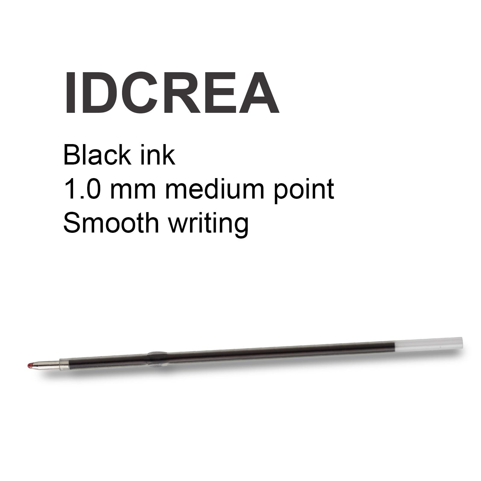 Ballpoint Pen Refills, Retractable, Length107 mm, 1.0 mm Medium Point, 100 Pack