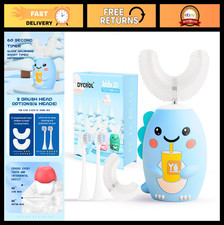 Kids Sonic Electric Toothbrush - U-Shaped, 4 Brush Heads, 5 Modes, Waterproof, 3