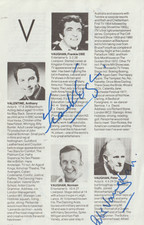 7X5 PAGE HAND SIGNED FRANKIE &  PETER VAUGHAN, ROBERT URICH & PETER USTINOV