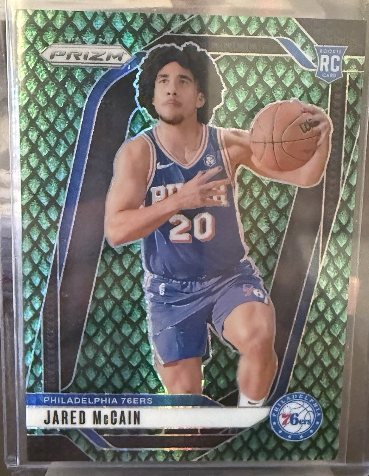 2024-25 Panini Prizm - Jared McCain #222 Jade Dragon Scale Prizm /48 (RC)