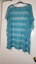 Women's Turquoise Swim Cover-up Large