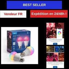 Tapo L530E Ampoule Connectée LED E27 Multicolore Dimmable Alexa Lot de 2