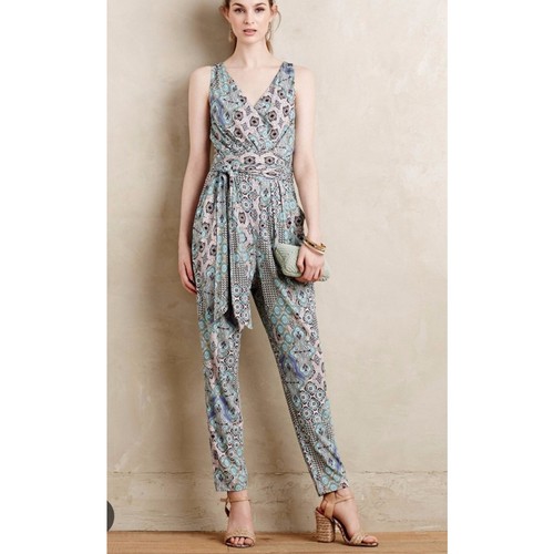 Anthropologie Elevenses Paisley Boho Pants Romper S