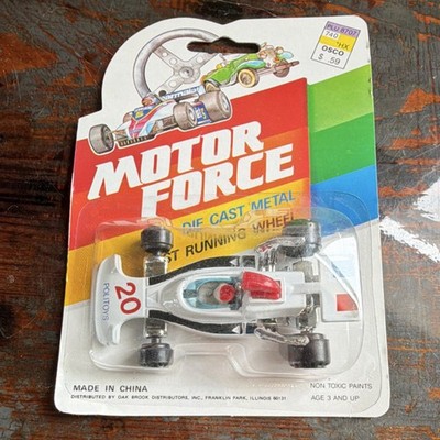 Motor Force Diecast Formula Car #20 White Black Red Blue Racing Toy
