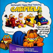 1988 GARFIELD MCDONALD'S HAPPY MEAL TOYS - USA / CANADA / GERMANY - U - PICK