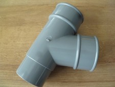GREY Round Gutter 112.5° Downpipe Branch FOR 68MM PIPE