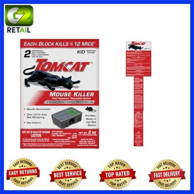 Mouse Killer Disposable Stations - Safe 2-Pack Indoor Solution for Rodents