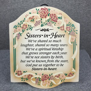 Sister in Heart Gift Plaque Sign Birthday Keepsake Sister In Law Best Friend 