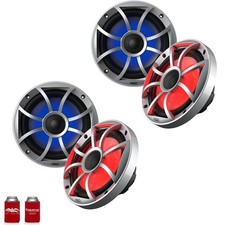 Wet Sounds OE-65ic-S-RGB 6.5" OEM Speakers Silver Grill and RGB Lighting 2 Pair
