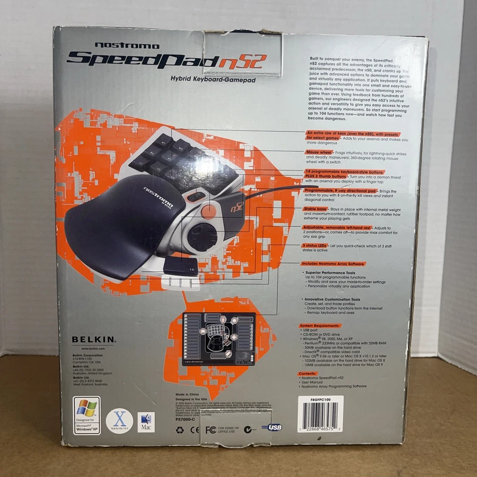 Teclado híbrido Belkin Nostromo SpeedPad N52 gamepad ratón para juegos Foto 2 de 4