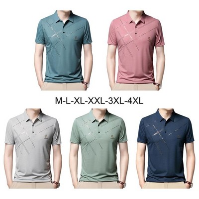 T Shirt Herren Atmungsaktiv 3 Knöpfe Knopfleiste Kleidung Bequem Kurzarm Hemd
