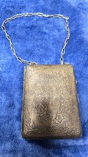 Antique German Silver Coin Purse Card Holder Compact German Collectible