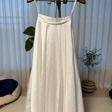 White Two-Piece Self-Wedding Dress Official