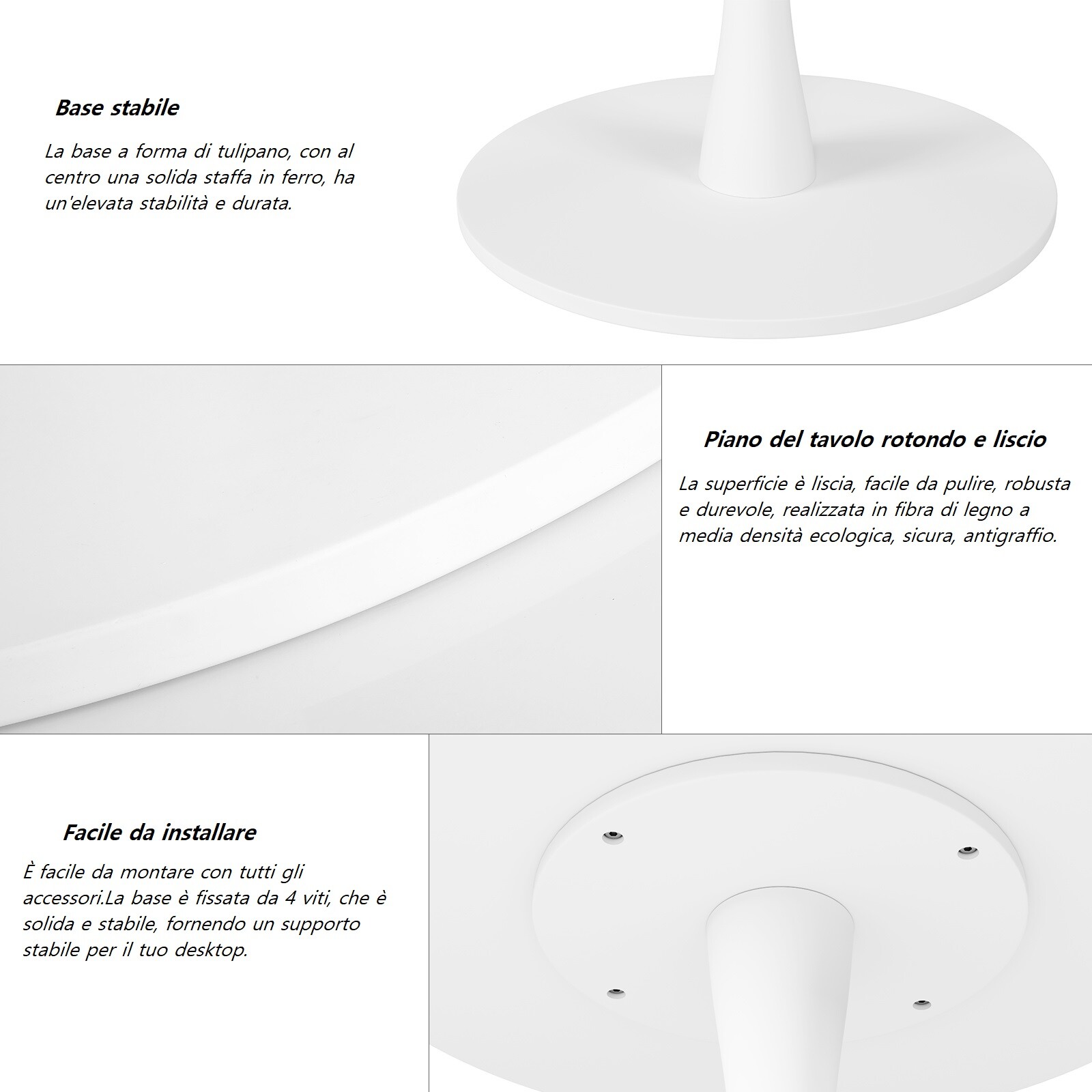 Immagine 51 - Tavolo da pranzo rotondo tavolino in legno e metallo Tavolino Alto da Salotto