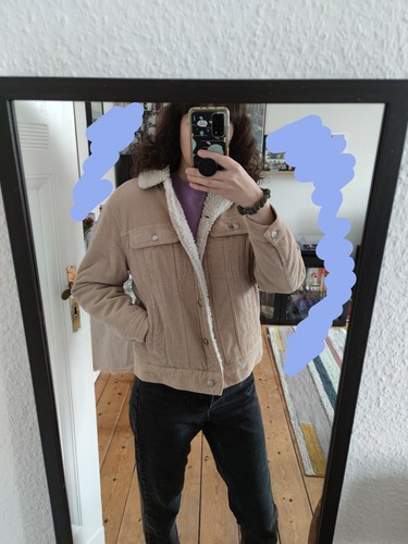 Warm Topshop Corduroy Jacket - Beige - Picture 1 of 6