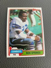 1981 Topps #433 Ron Springs Rookie Card RC Dallas Cowboys