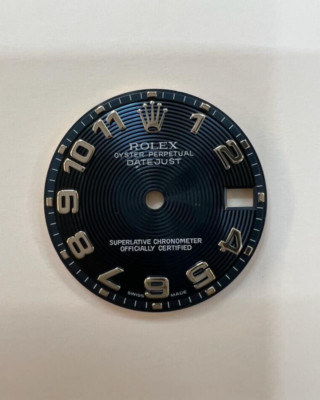 Original Zifferblatt Rolex Datejust Größe 24mm konzentrisch blau, arabische Ziffern
