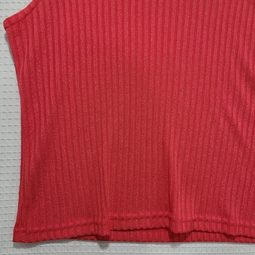 Vtg EUC Joanna Womens XL Hot Pink Ribbed Mock Neck Tank Top - Picture 4 of 15