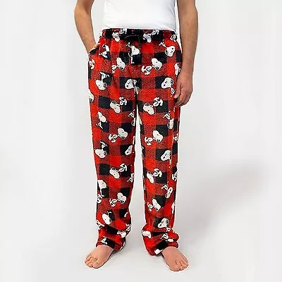 Men's Peanuts Snoopy Fleece Pajama Pants - Red L