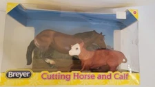 NEW BREYER Cutting Horse & Calf 61091 1:12 Scale 