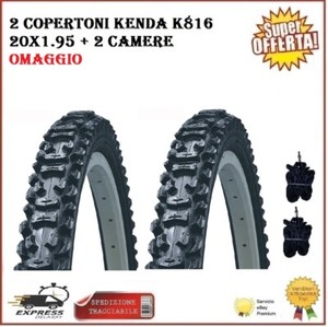 2 Copertoni MTB 26 X 2.10 + 2 Camere D'Aria Per Mountain Bike - Bianconeri