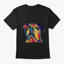 Colorful Art American Bulldog T T-Shirt Made in the USA Size S to 5XL