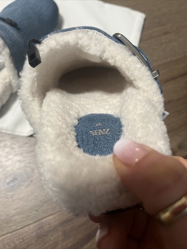 Zara Blue Buckled Shearling Denim Clogs Size Uk5, Eur38/7.5NWT - Picture 11 of 12