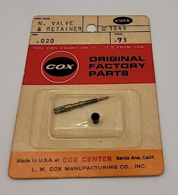 Cox Needle Valve and Retainer .020 Pee Wee Tee Dee Original Factory Parts 1049