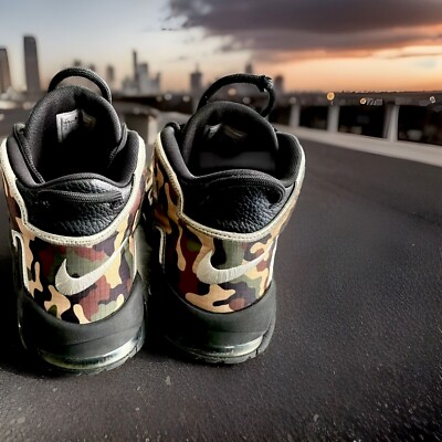 NIKE AIR MORE UPTEMPO '96 SNEAKERS BLACK/CAMO MENS SIZE 10.5 | eBay