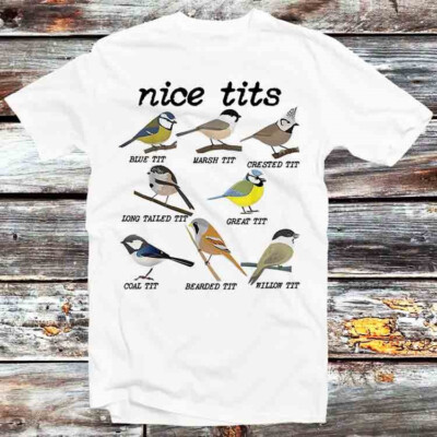 Schönes T#ts T-Shirt Vogelbeobachtung Sumpf blau Weidenmeise Vögel B849