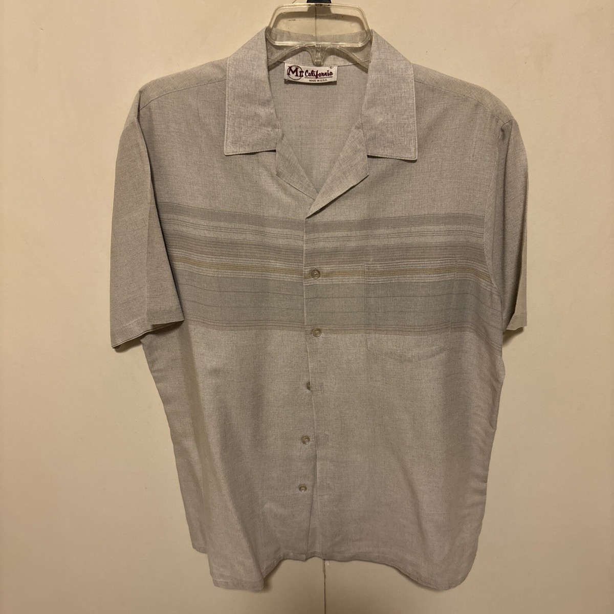 Vintage Mr. California collar Striped Button Up Mens Large USA 60s 