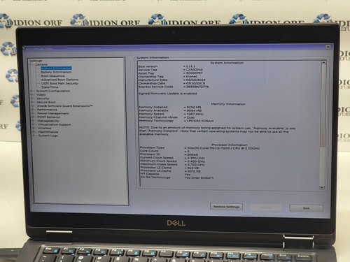 DELL LATITUDE 7389 2 in 1 i5 7200U 2.50GHz 8 GB RAM NO HDD/SSD NO OS SKU 17516 - Picture 2 of 9