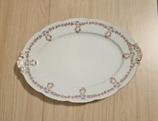 Victoria Austria Serving Platter Porcelain 12" X 8.5" White With Floral Design