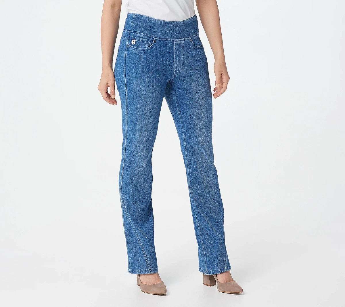 Belle by Kim Gravel Flexibelle Petite Diagonal Jeans 22WP Black eBay