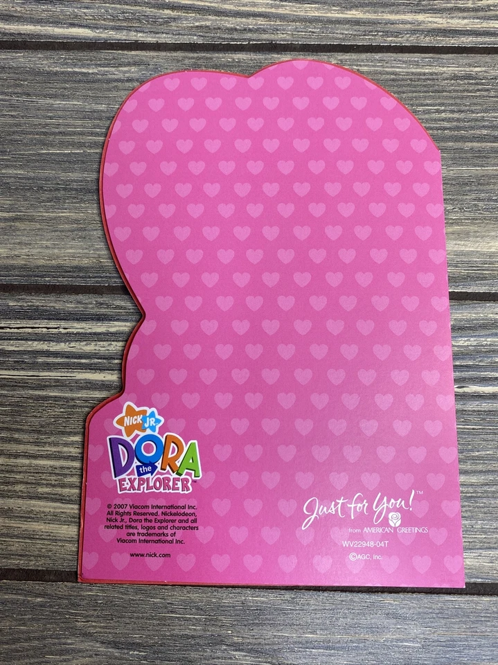 Лот из 2 открыток на День святого Валентина American Greetings Nick Jr 2007 Dora The Explorer - Изображение 3 из 4
