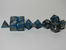 NEW D&D RPG Dice Set of 11 - Meteorite Aqua Silver