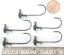 5pc-Ned Style Jig Head, 3/32.oz,Owner 5313 2/0 Hook, Green Pumpkin ,Baitkeeper