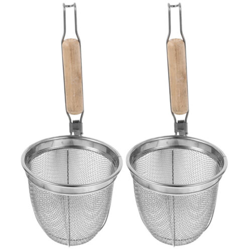 2 Pcs Colander Noodle Baskets Ramen Cooking Coladores Cocina Acero Inoxidable