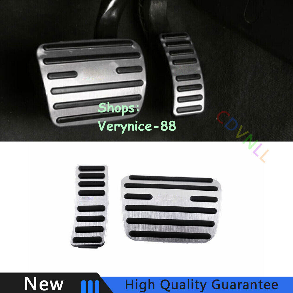 For Audi A4 A5 2009-2016 Silver Aluminum Brake Pedal Accelerator Pedal Cover 2X
