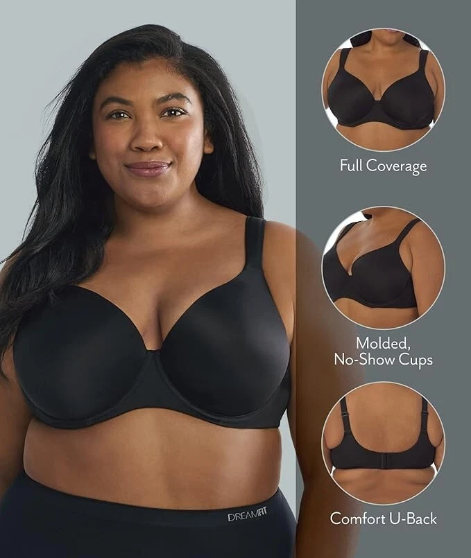 Camiseta sujetador DREAMFIT cobertura completa de microfibra con aros negro Foto 2 de 4