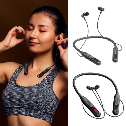 Wireless Bluetooth 5.3 Neckband Headphones Mic Headset Stereo Earbuds Earphone - Picture 2 of 19