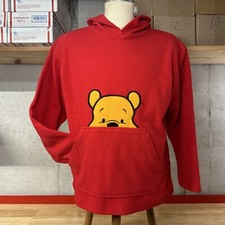 Vtg Disney Winnie The Pooh Fleece Hoodie Jerry Leigh M Medium Red 100 Acre