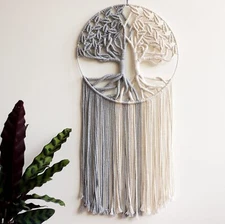 Macrame Wall Hanging Handmade Woven Boho Home Decor Tree of Life 13" W X 31.5" L