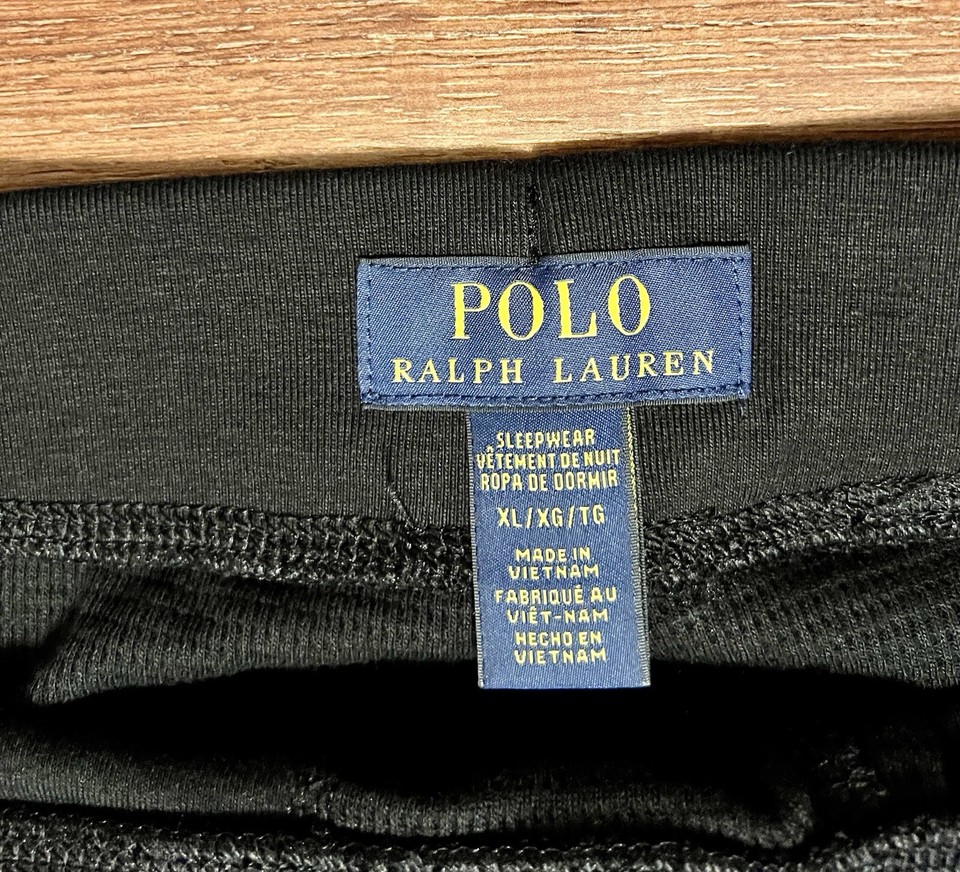 POLO RALPH Lauren Men's Jogger Pants Size XL Black / Red Pony Logo New
