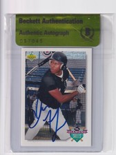 Cliff Floyd 1992 Upper Deck Minor League card #63 Beckett Authentic Autograph