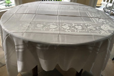 Ivory Damask Tablecloth 63 x 82