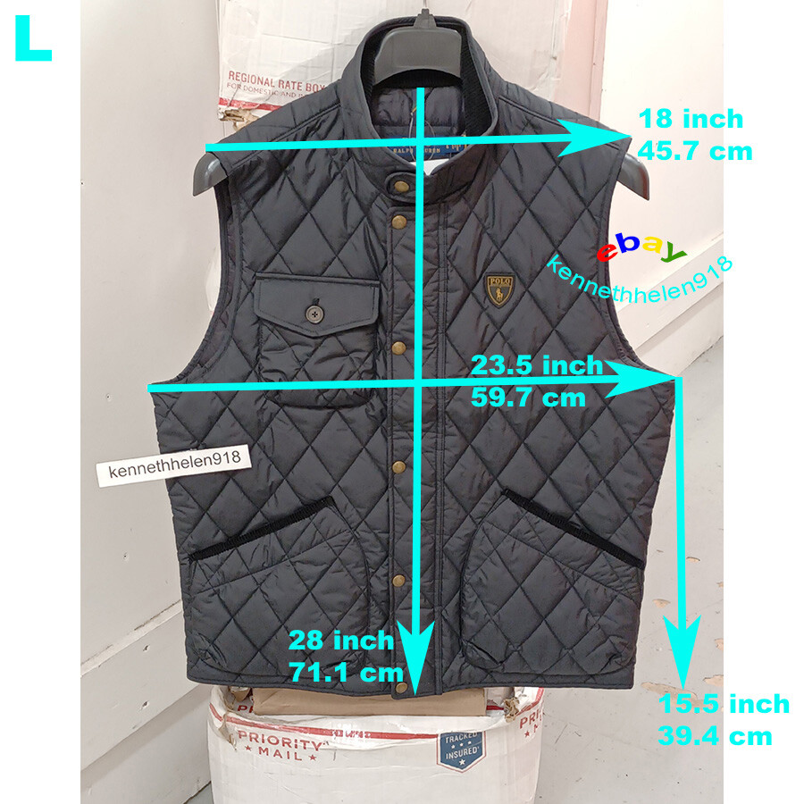 POLO RALPH LAUREN WATER REPELLENT QUILTED VEST JACKET BLACK