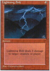 Fourth Edition Lightning Bolt MTG