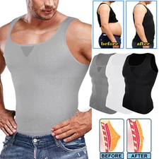 Men's Compression Shirt Sleeveless Body Shaper Base Layer Tank Top Slimming Vest